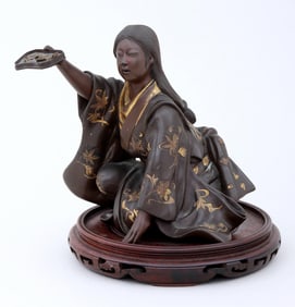 Meiji Bronze Geisha Figure
