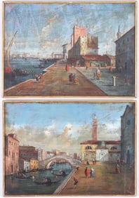 Venetian School (18th Century), Pair of Grand Canal Scenes
