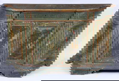 18th Century Venetian Neoclassical Polychrome-Painted Cabinet