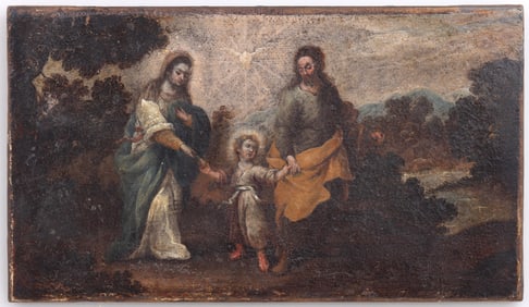 After Peter Paul Rubens (Flemish 1577-1640), "Return of the Holy Family from Egypt", oil on canvas
