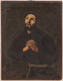 Manner of Guido Reni (Italian 1575-1642), St. Francis at Prayer, with Stigmata, oil on canvas