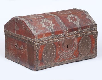 Spanish Leather-Covered Trunk