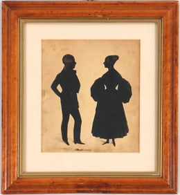 Frederick Frith (British 1841-unknown), Silhouette Double Portrait Miniature, 1837, cut-out paper