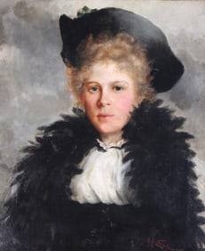 Mary Harriot Earnshaw (British 1843-1930), Portrait of a Lady, oil on canvas