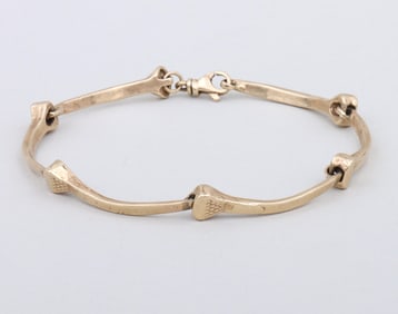 14k Gold Horseshoe Nail Bracelet