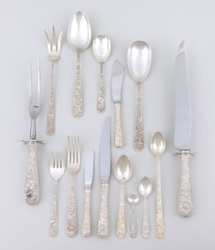S. Kirk & Son Sterling Silver Flatware Service for Twelve in the Repousse Pattern