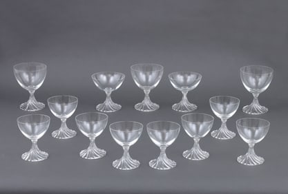 Set of (13) Lalique "Rambouillet" Crystal Glasses