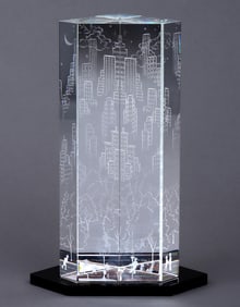 Steuben "Evening in the Park" Prism Sculpture