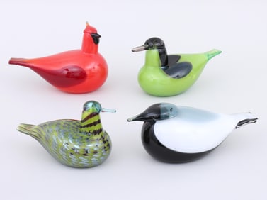 Oiva Toikka (Finnish 1931-2019), Group of (4) Iittala Glass Birds