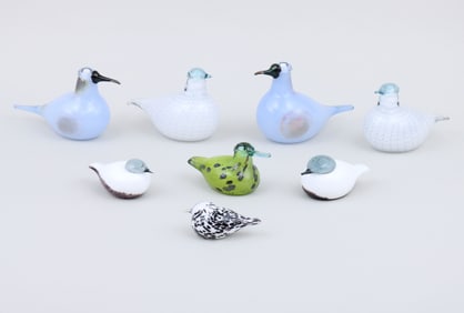 Oiva Toikka (Finnish 1931-2019), Collection of (8) Small Iittala Glass Birds