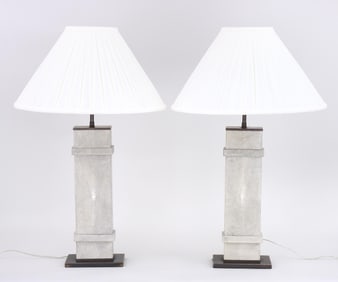 Pair of Shagreen Table Lamps