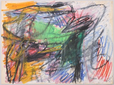 Mary Abbott (American 1921-2019), Untitled (Abstract), 1958, oil crayon on paper