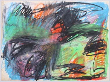 Mary Abbott (American 1921-2019), Untitled (Abstract), oil crayon on paper