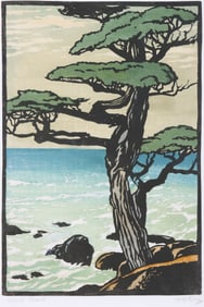 William Seltzer Rice (American 1873-1963), "Coast Guard", woodcut in colors