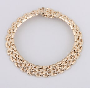 14k Gold Panther Chain Bracelet