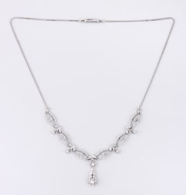 18k White Gold Festoon Necklace with Diamonds