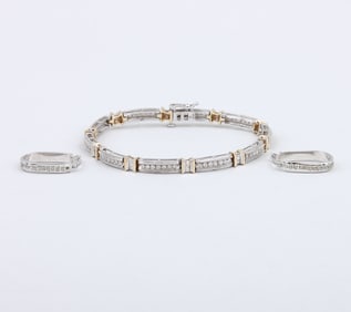 Group of (2) 14k White Gold Jewelry