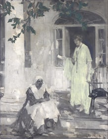 Walter Biggs (American 1886-1968), On the Front Porch, 1923, oil on canvas