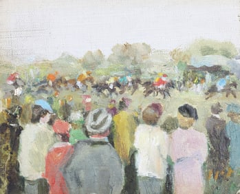 Gabriel Spat (American 1890-1967), "Courses a Auteuil", 1936, oil on canvas