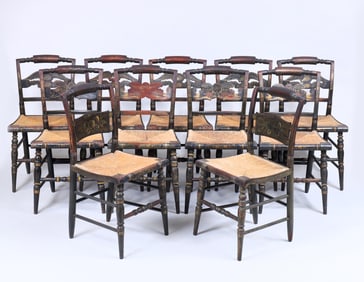 Assembled Set of (11) Hitchcock Chairs