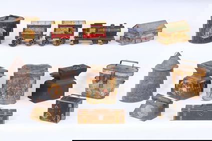 Group of (13) English Biscuit Tins