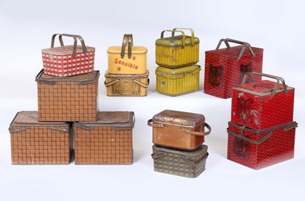 Group of (13) Tin Lithograph "Lunchbox" Tobacco Tins