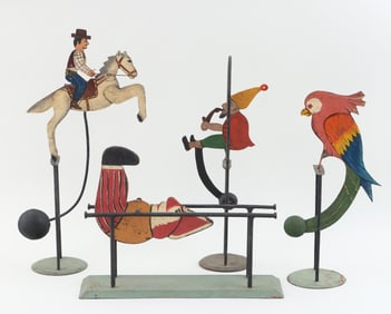 Group of (4) Kinetic Balancing Toys