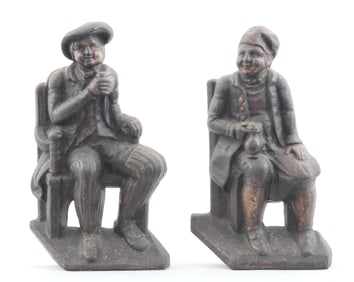 Group of (2) Figural Cast Iron Doorstops