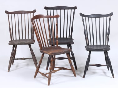 Assembled Set of (4) Fan-Back Windsor Side Chairs