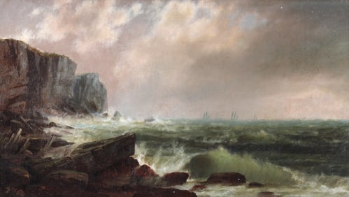 John Adams Parker, Jr. (American 1829-1905), "Approaching Storm", oil on canvas