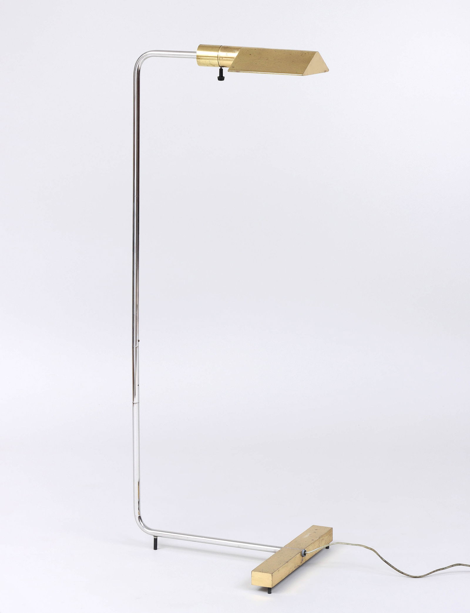 Cedric Hartman (American b. 1929), Floor Lamp: Cedric HartmanAmerican, b. 1929Floor Lamp, Model 1UWVbrass and chromewith incised manufacturer's marks and number "890118" to underside of base.42 (extended) x 13 x 10 7/8 in. (106.7 x 33 x