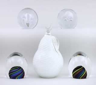 Group of (5) Murano Glass Table Articles