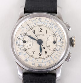 Heuer "Aerotel" Chronograph Wristwatch with Multiple Complications