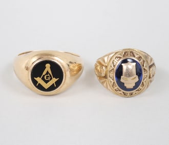 Group of (2) Gold Rings