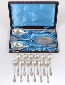 Early David Andersen Silver Flatware Service Norway, late 19th century