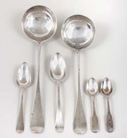 Group of (6) Dutch and French Silver Spoons