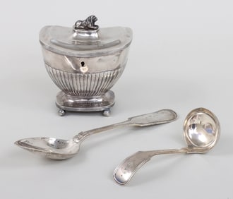 Group of (3) Dutch Silver Table Articles