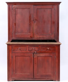 19th Century American Country Step-Back Cupboard