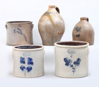 Collection of (5) Long Island Stoneware