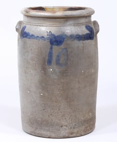Large 10-Gallon Stoneware Crock, 19th Century
