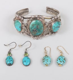 Group of (3) Turquoise Jewelry