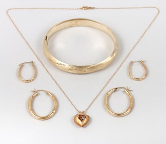 Group of (4) 14k Gold Jewelry