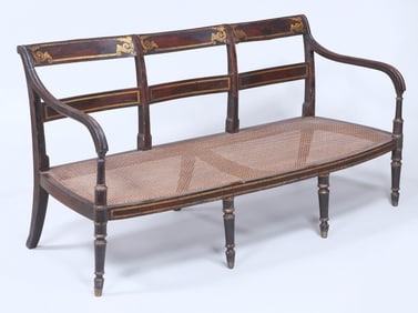 Early 19th Century Paint-Decorated American Settee