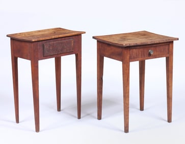 Group of (2) American Tiger Maple One-Drawer Stands