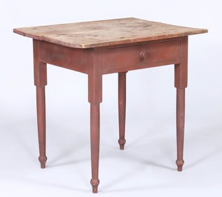 19th Century American Country Red-Painted Table