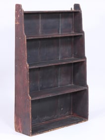 19th Century American Country Red-Painted Wall Shelf