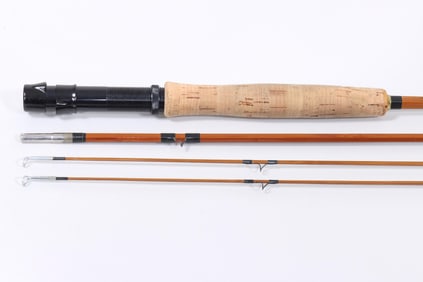 Rare Ed M. Hunter "Autograph" 8? Three-Piece Fly Rod with Two Tips