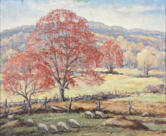 R. Burton Keeler (American 1886-1978), Briarcliff, New York, oil on canvasboard