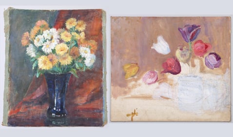Julia M. Wickham (American, Long Island, 1866-1952), Group of (2) Still Life Paintings