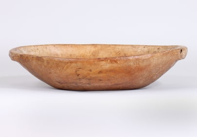 Large Carved Wood Trencher Bowl